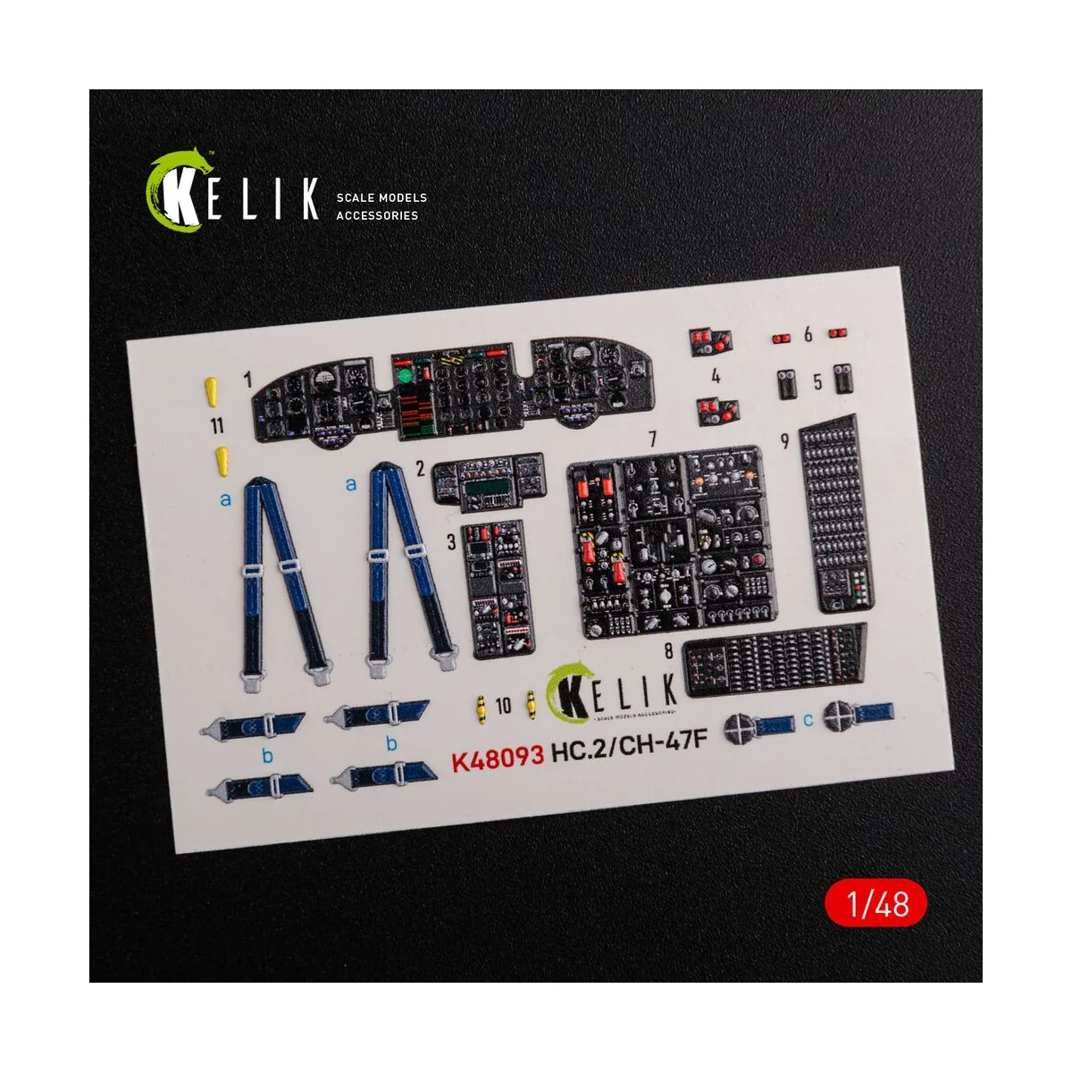 CH-47F interior 3D decals for Italeri kit, 1/48 - Kelik K48093