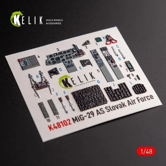 Mig-29AS - interior 3D decals for Academy kit, 1/48 - Kelik K48102