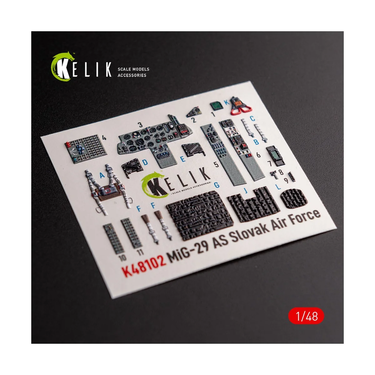 Mig-29AS - interior 3D decals for Academy kit, 1/48 - Kelik K48102