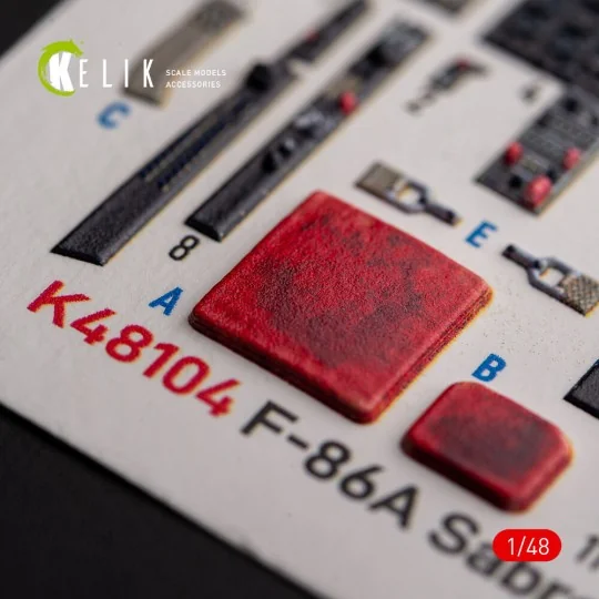 F-86A Sabre - interior 3D decals for ClearProp kit, 1/48 - Kelik K4...