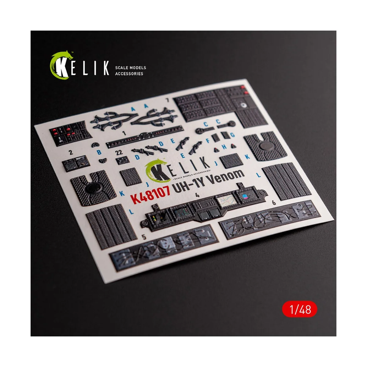 UH-1Y Venom - interior 3D decals for Zimi Model/KittyHawk kit, 1/48...