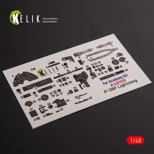 ?-38F Lightning - interior 3D decals for Academy kit, 1/48 - Kelik ...