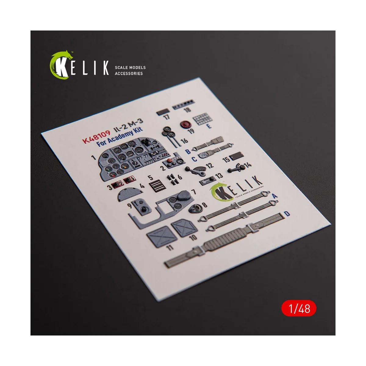 IL-2M3 - interior 3D decals for Academy/Accurate Miniatures kit, 1/...