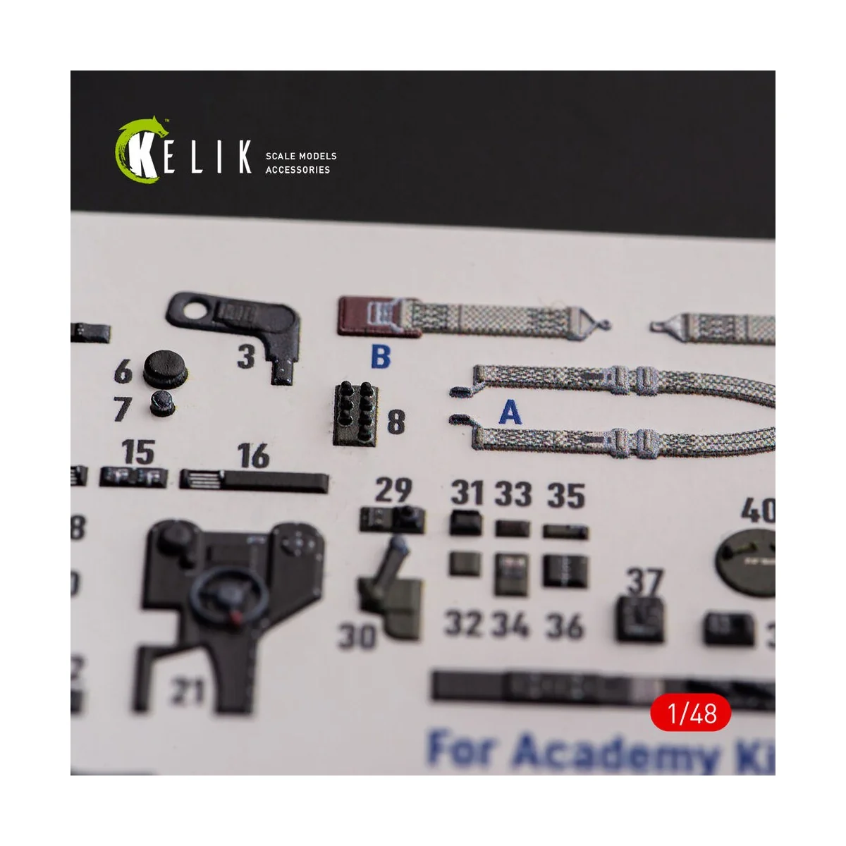 ?-38F Lightning - interior 3D decals for Academy kit, 1/48 - Kelik ...