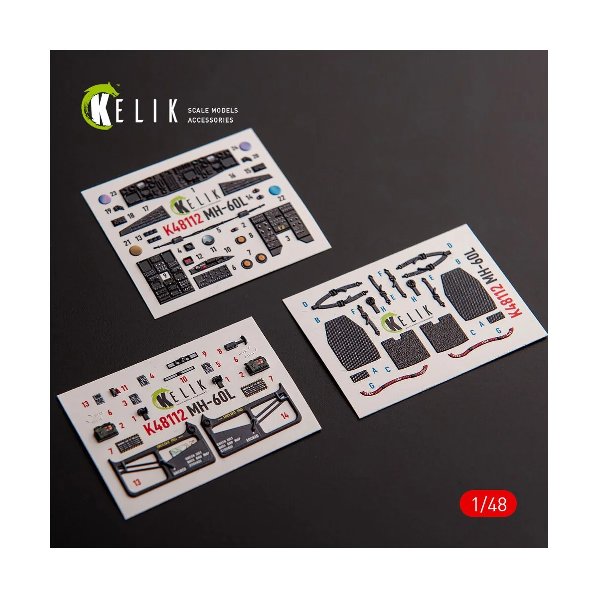 MH-60L Black Hawk - interior 3D decals for ICM kit, 1/48 - Kelik K4...