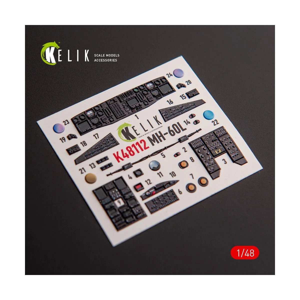 MH-60L Black Hawk - interior 3D decals for ICM kit, 1/48 - Kelik K4...