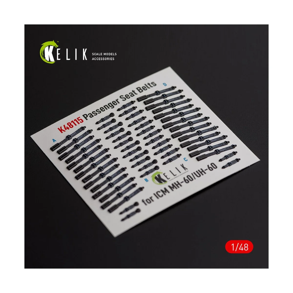 Passenger Seat Belts for MH-60/UH-60 Black Hawk - interior 3D decal...