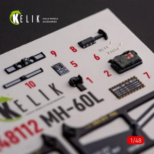 MH-60L Black Hawk - interior 3D decals for ICM kit, 1/48 - Kelik K4...