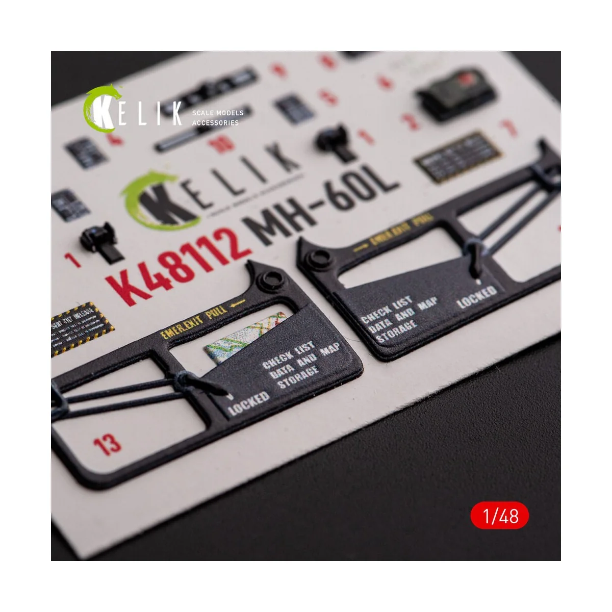 MH-60L Black Hawk - interior 3D decals for ICM kit, 1/48 - Kelik K4...