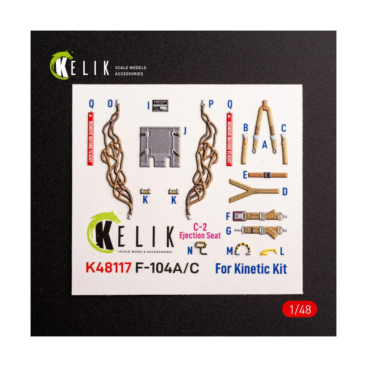 F-104 A/C - interior 3D decals for Kinetic kit, 1/48 - Kelik K48117