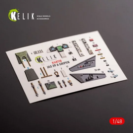 Jas-39 A - interior 3D decals for Italeri kit, 1/48 - Kelik K48118
