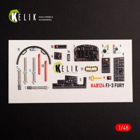 FJ-3 - interior 3D decals for Zimi Model/KittyHawk kit kit, 1/48 - ...