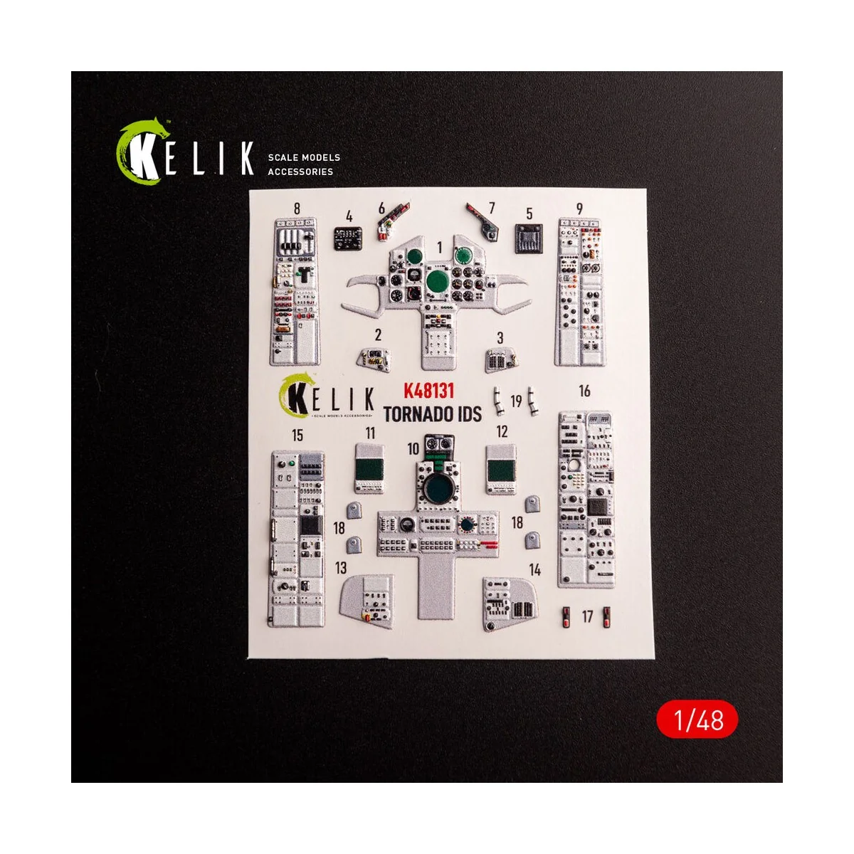 Tornado IDS - interior 3D decals for Italeri kit, 1/48 - Kelik K48131