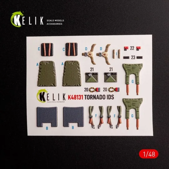 Tornado IDS - interior 3D decals for Italeri kit, 1/48 - Kelik K48131