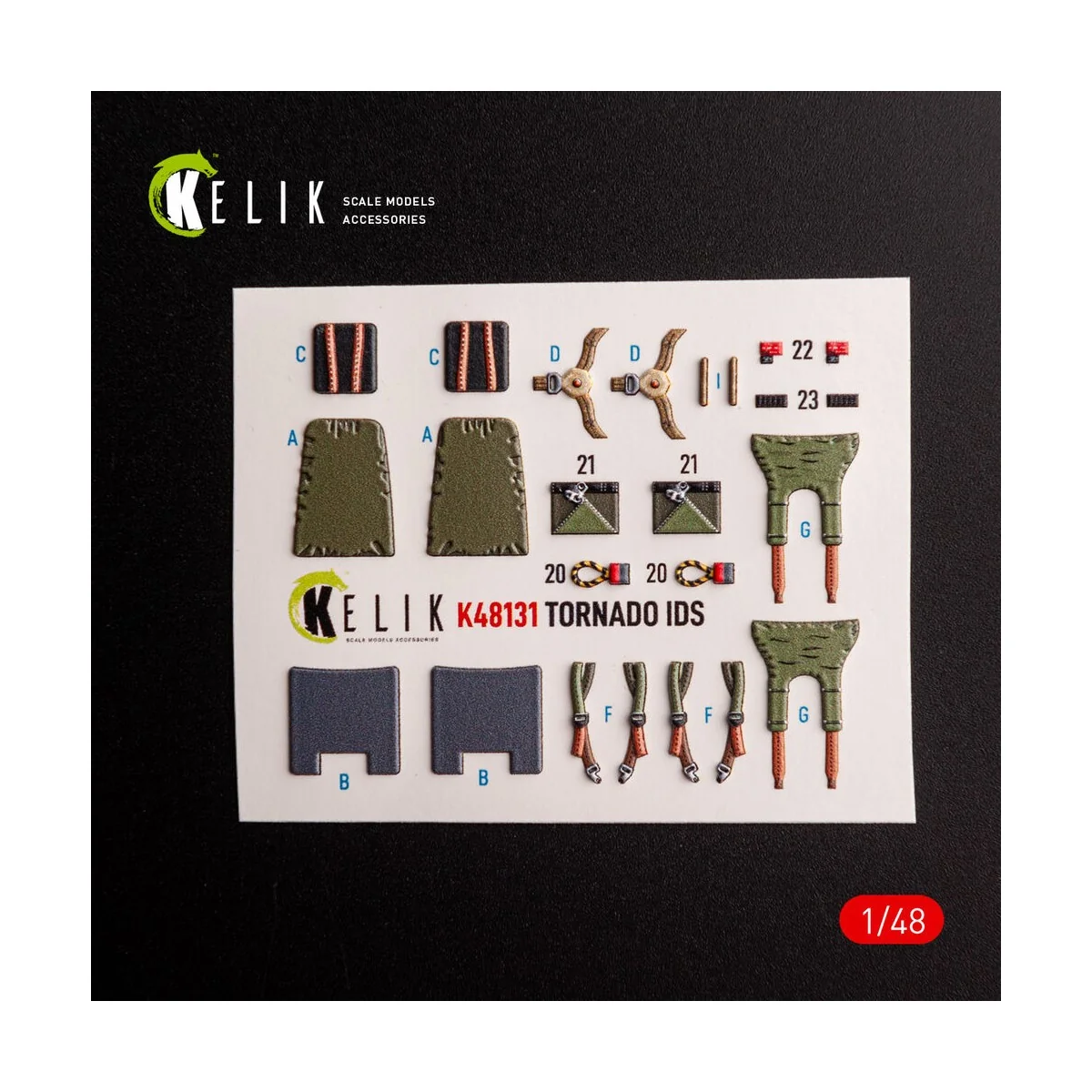 Tornado IDS - interior 3D decals for Italeri kit, 1/48 - Kelik K48131