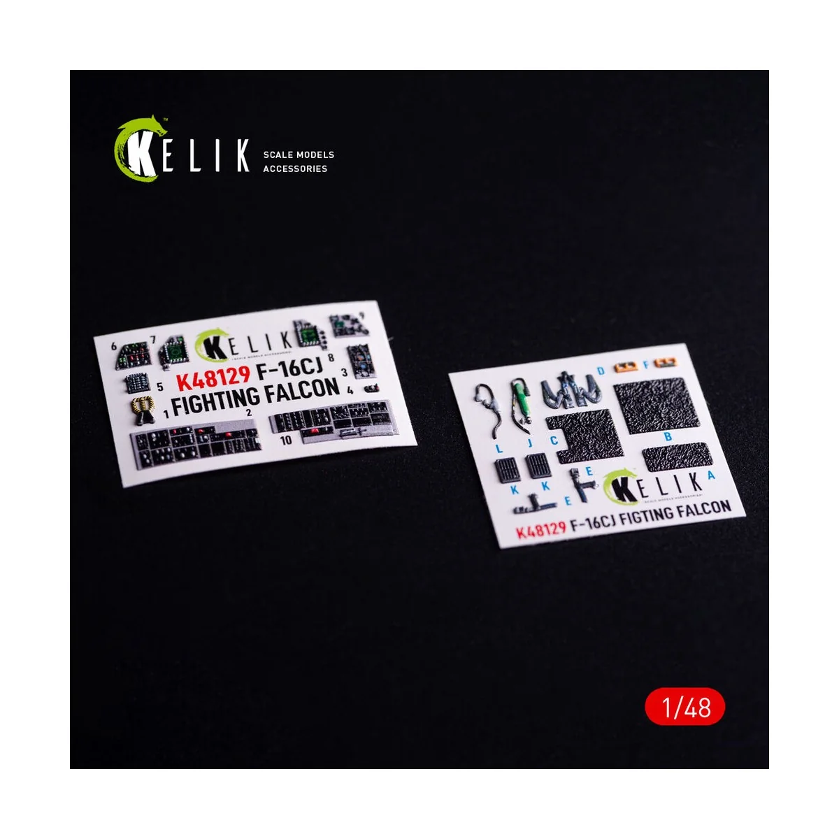 F-16CJ - interior 3D decals for Hasegawa kit, 1/48 - Kelik K48129