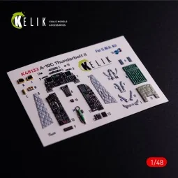 A-10C - interior 3D decals for GWH kit, 1/48 - Kelik K48133