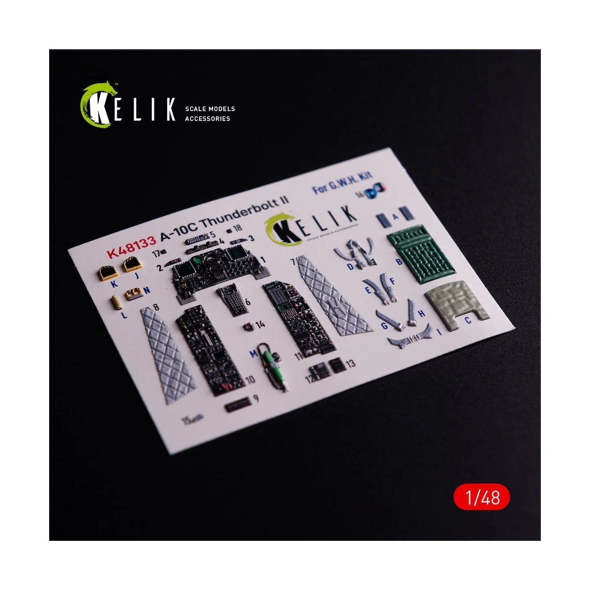 A-10C - interior 3D decals for GWH kit, 1/48 - Kelik K48133