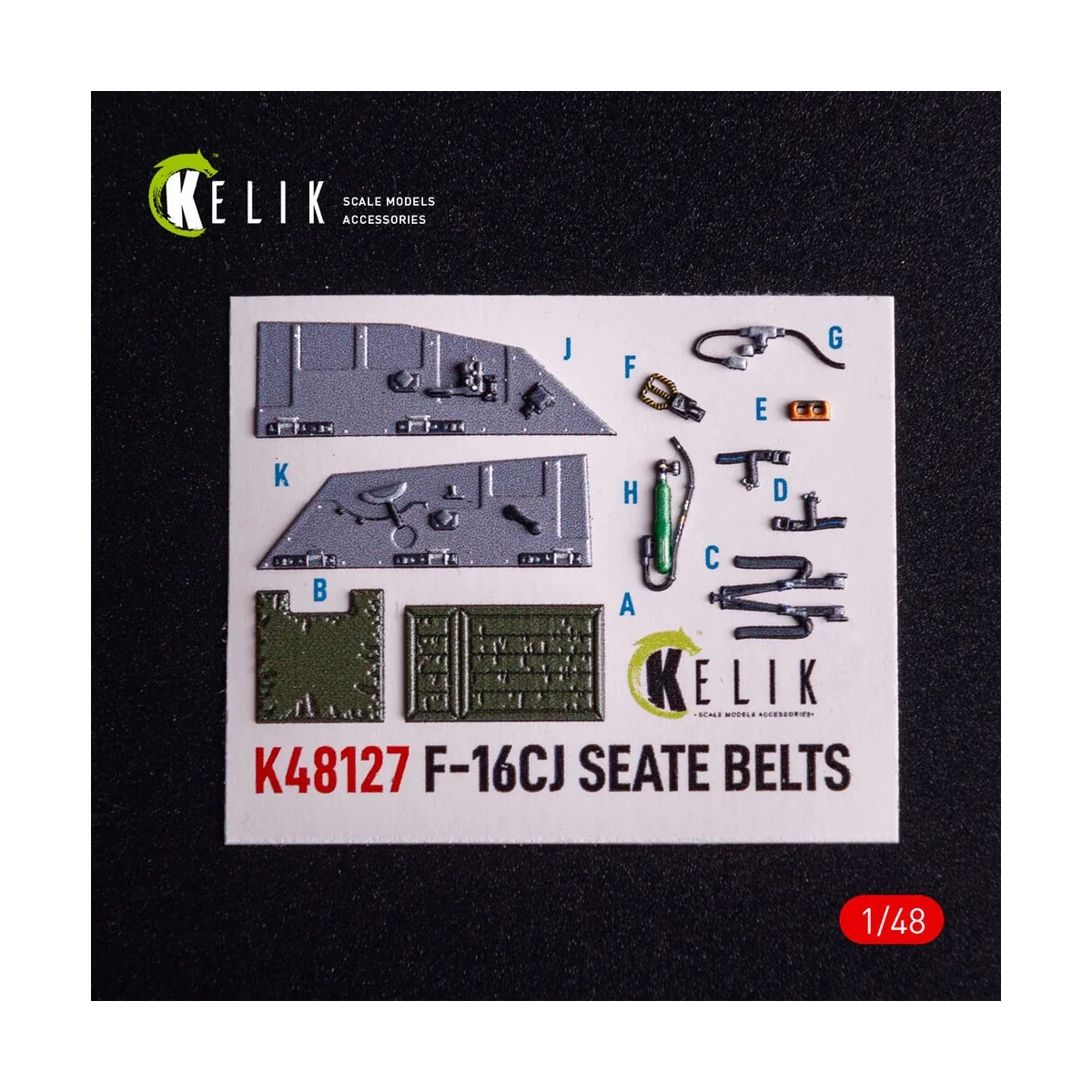F-16CJ - interior 3D decals for Tamiya kit, 1/48 - Kelik K48127