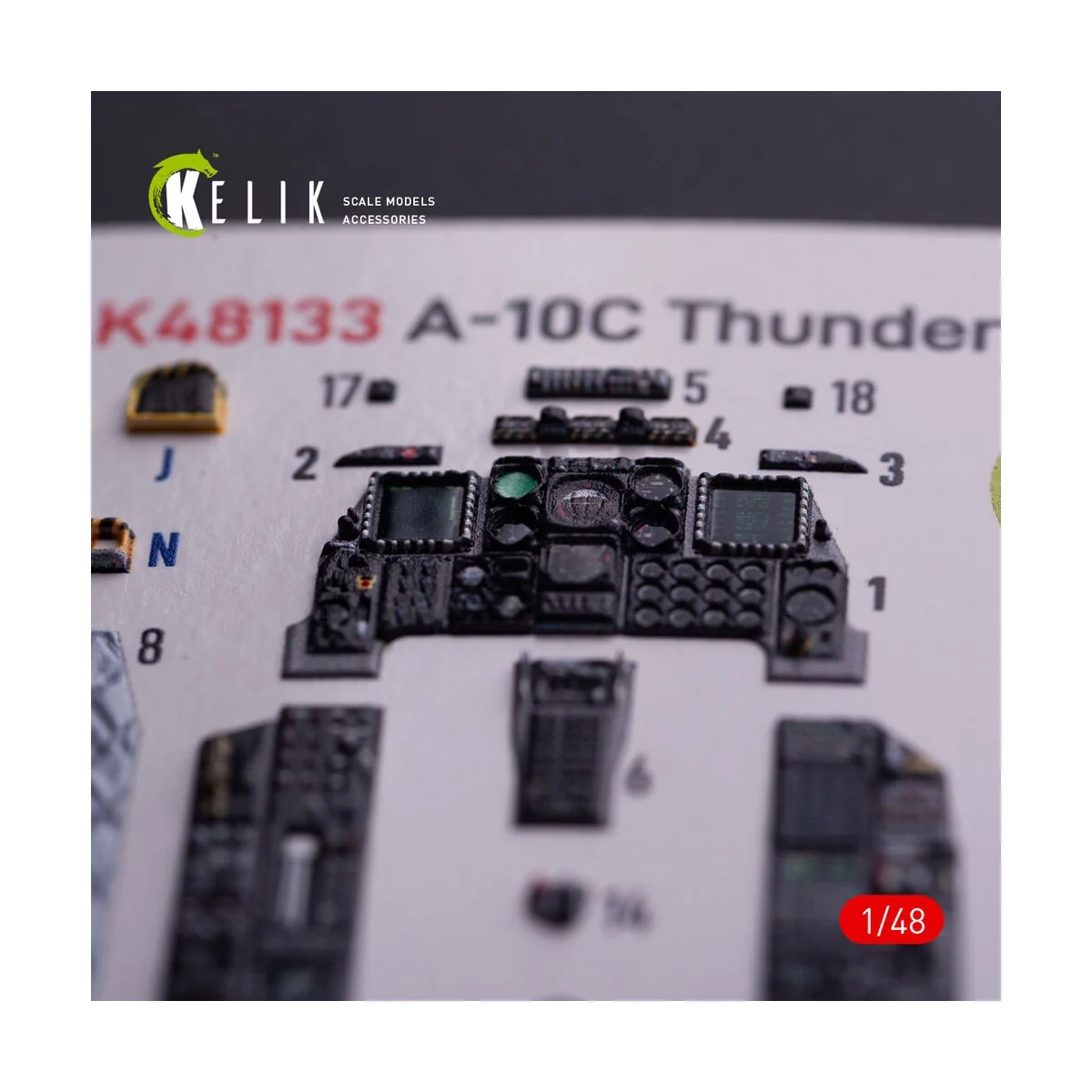 A-10C - interior 3D decals for GWH kit, 1/48 - Kelik K48133