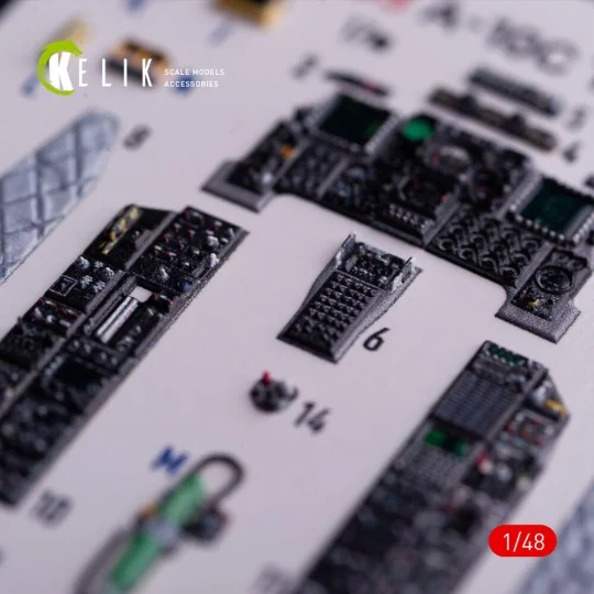 A-10C - interior 3D decals for GWH kit, 1/48 - Kelik K48133