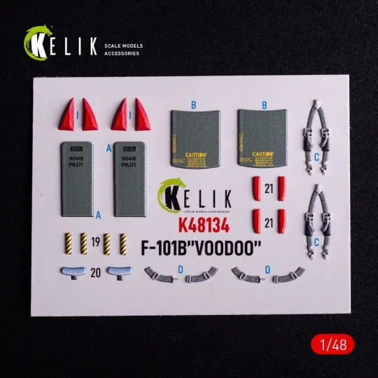 F-101B VooDoo - interior 3D decals for Zimi Model/KittyHawk kit, 1/...