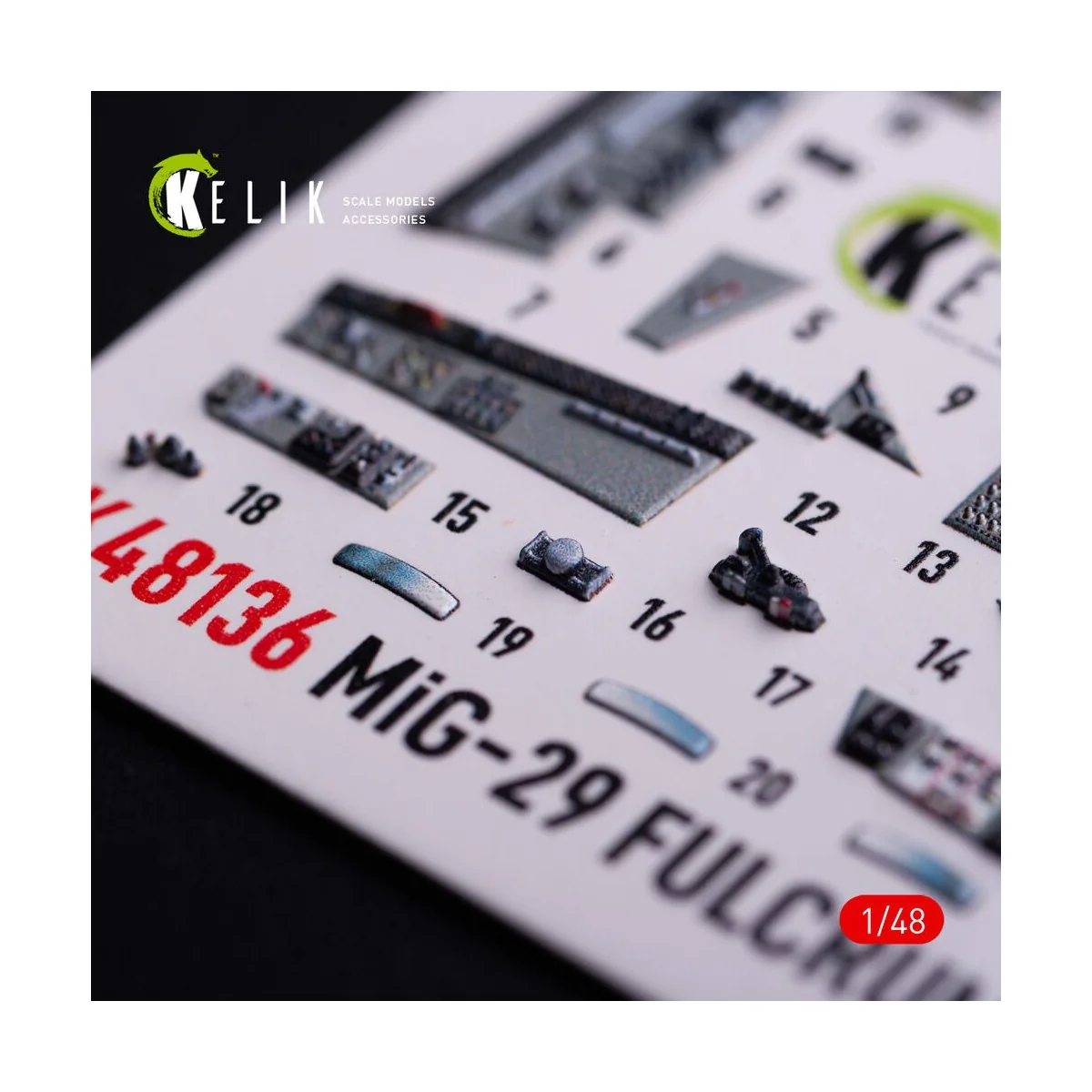 Mig-29C (9-13) Fulcrum interior 3D decals for GWH, 1/48 - Kelik K48136