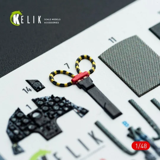 F-8J Crusader - interior 3D decals for Hasegawa kit, 1/48 - Kelik K...