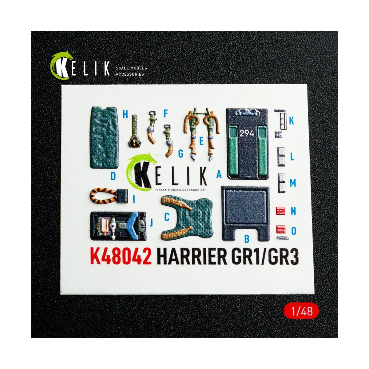 Harrier GR1/GR3 interior 3D decals for Kinetic kit, 1/48 - Kelik K4...
