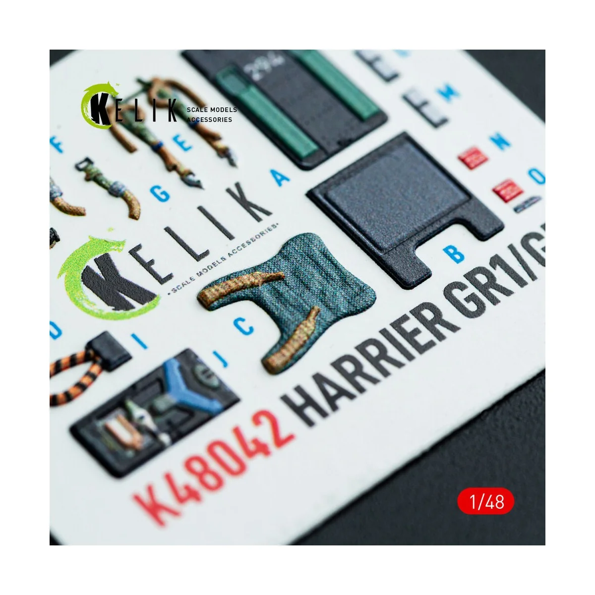 Harrier GR1/GR3 interior 3D decals for Kinetic kit, 1/48 - Kelik K4...