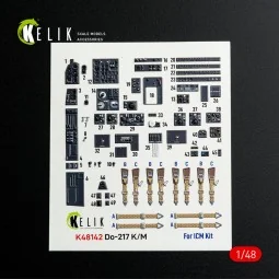 Do-217 K/M - interior 3D decals for ICM kit, 1/48 - Kelik K48142