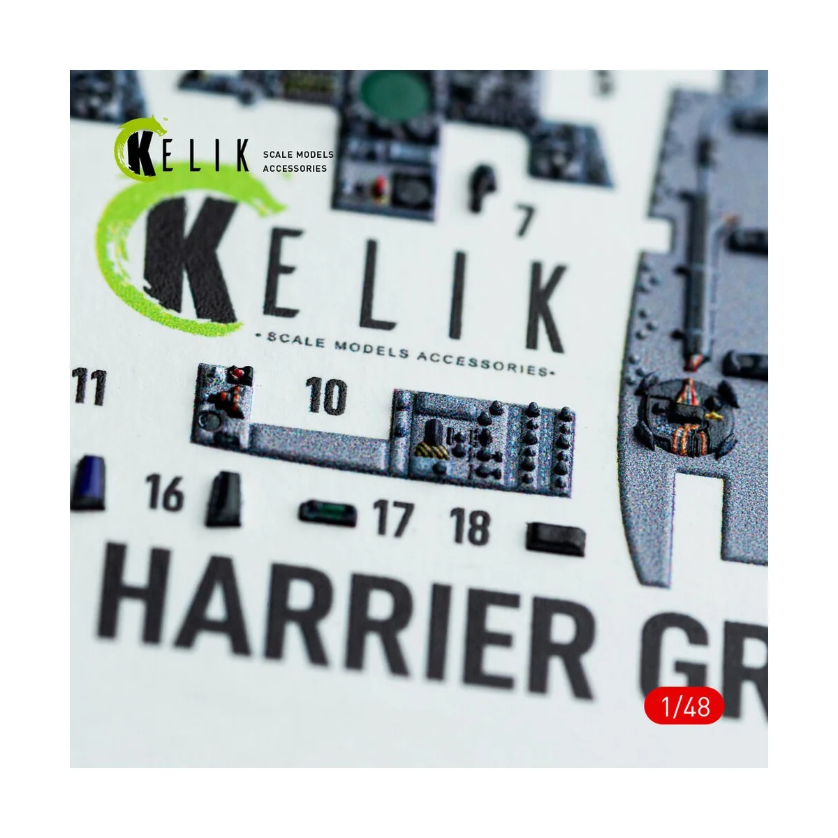 Harrier GR1/GR3 interior 3D decals for Kinetic kit, 1/48 - Kelik K4...
