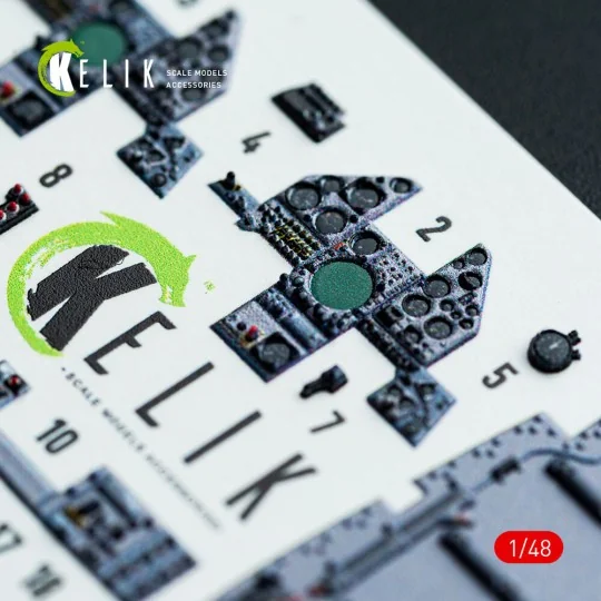 Harrier GR1/GR3 interior 3D decals for Kinetic kit, 1/48 - Kelik K4...