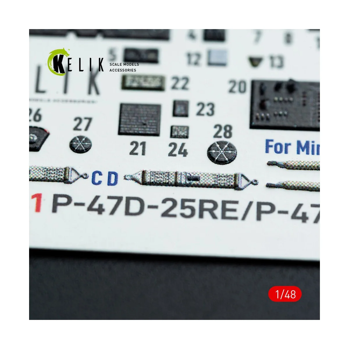 P-47D - 25RE/28RA - interior 3D decals for MiniArt kit, 1/48 - Keli...