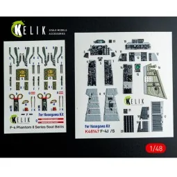 F-4J/S - interior 3D decals for Hasegawa kit, 1/48 - Kelik K48147