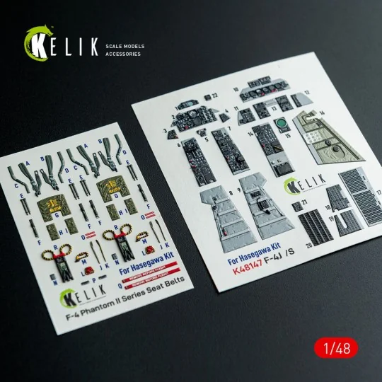 F-4J/S - interior 3D decals for Hasegawa kit, 1/48 - Kelik K48147