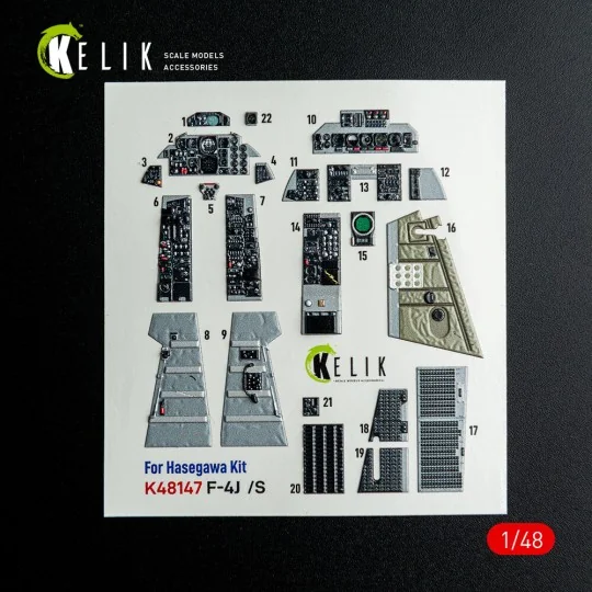 F-4J/S - interior 3D decals for Hasegawa kit, 1/48 - Kelik K48147