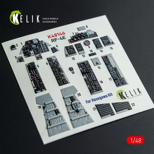 RF-4E - interior 3D decals for Hasegawa kit, 1/48 - Kelik K48146