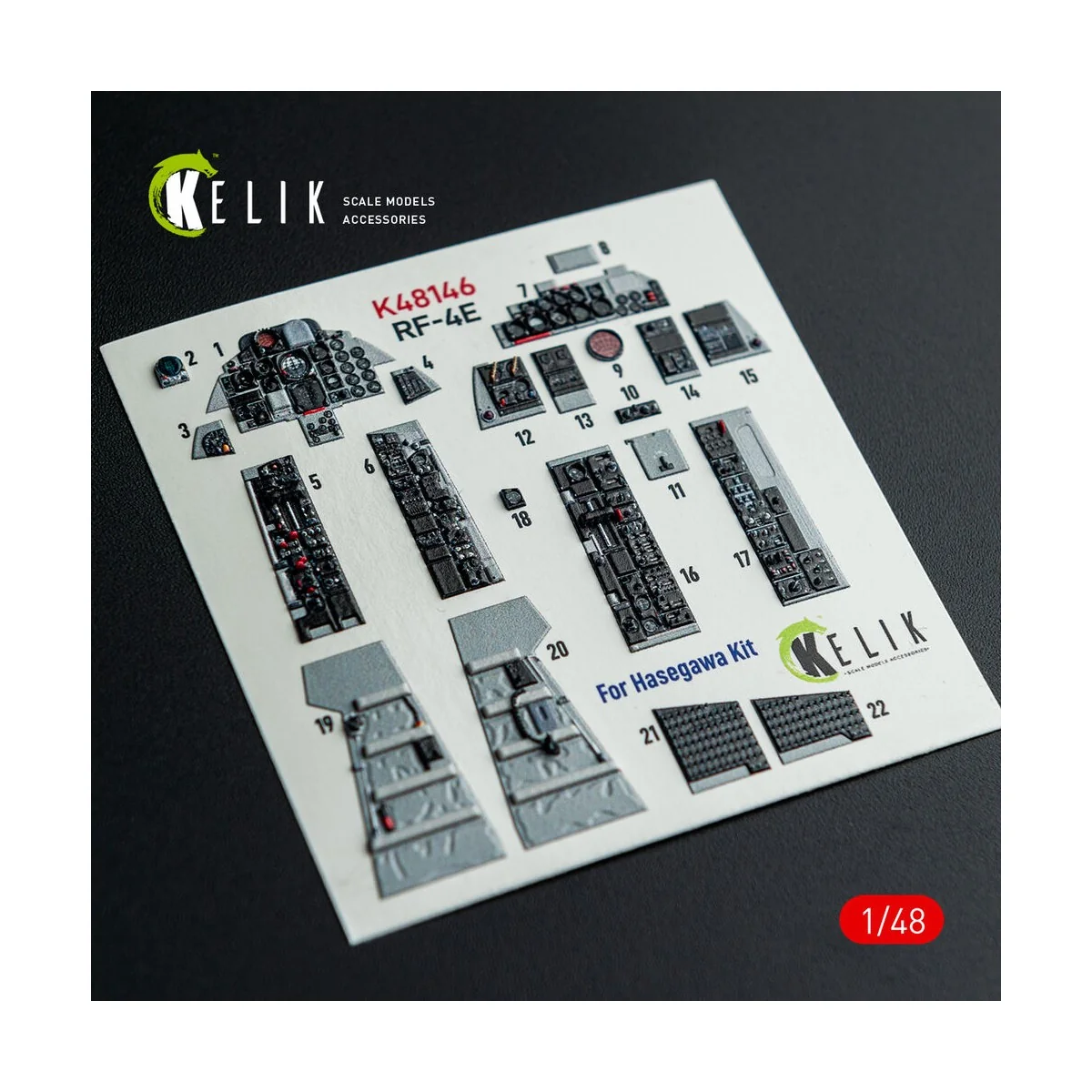 RF-4E - interior 3D decals for Hasegawa kit, 1/48 - Kelik K48146