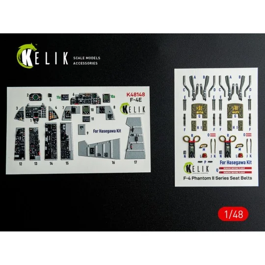 F-4E - interior 3D decals for Hasegawa kit, 1/48 - Kelik K48148