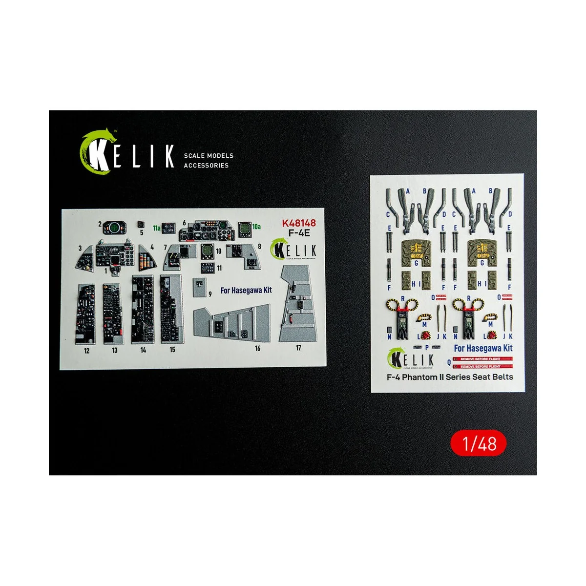F-4E - interior 3D decals for Hasegawa kit, 1/48 - Kelik K48148
