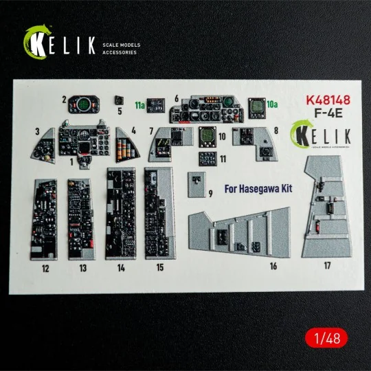 F-4E - interior 3D decals for Hasegawa kit, 1/48 - Kelik K48148