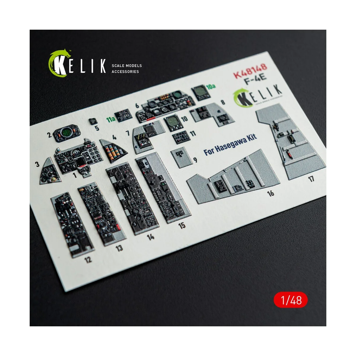 F-4E - interior 3D decals for Hasegawa kit, 1/48 - Kelik K48148