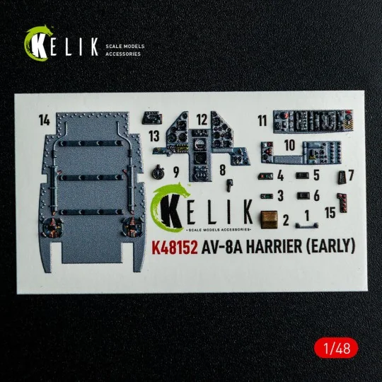 AV-8A HARRIER (Early) - interior 3D decals for Kinetic kit, 1/48 - ...