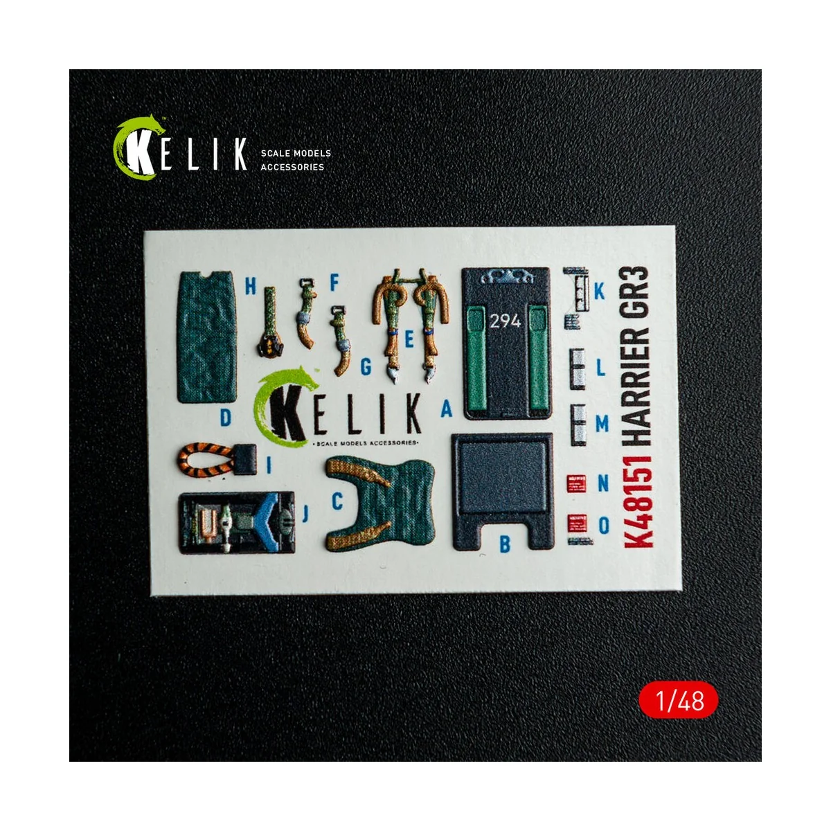 HARRIER GR3 - interior 3D decals for Kinetic kit, 1/48 - Kelik K48151