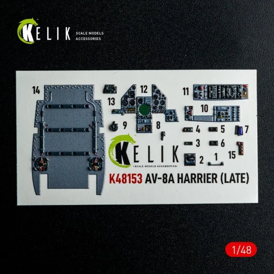 AV-8A HARRIER (Late) - interior 3D decals for Kinetic kit, 1/48 - K...