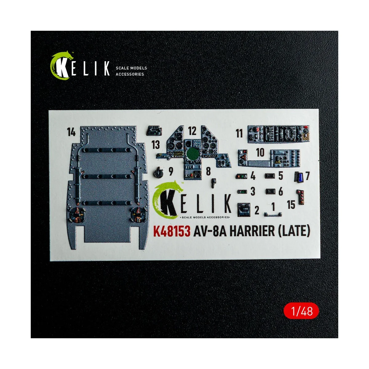 AV-8A HARRIER (Late) - interior 3D decals for Kinetic kit, 1/48 - K...