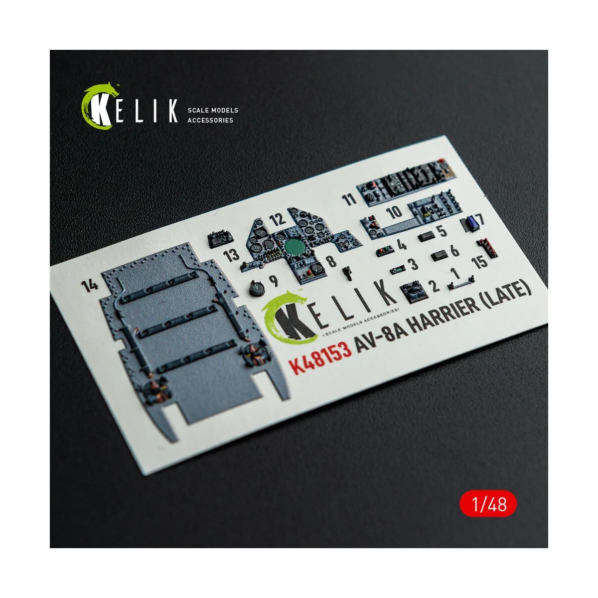 AV-8A HARRIER (Late) - interior 3D decals for Kinetic kit, 1/48 - K...