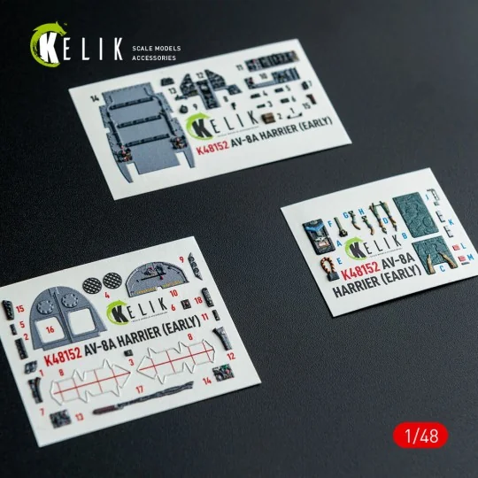 AV-8A HARRIER (Early) - interior 3D decals for Kinetic kit, 1/48 - ...