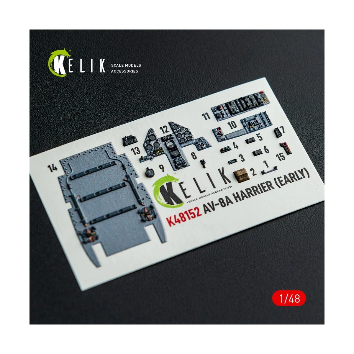 AV-8A HARRIER (Early) - interior 3D decals for Kinetic kit, 1/48 - ...